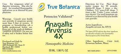 Anagallis Arvensis 4x (Anagallis Arvensis 4x 55 mL Otc V1 5 2014)